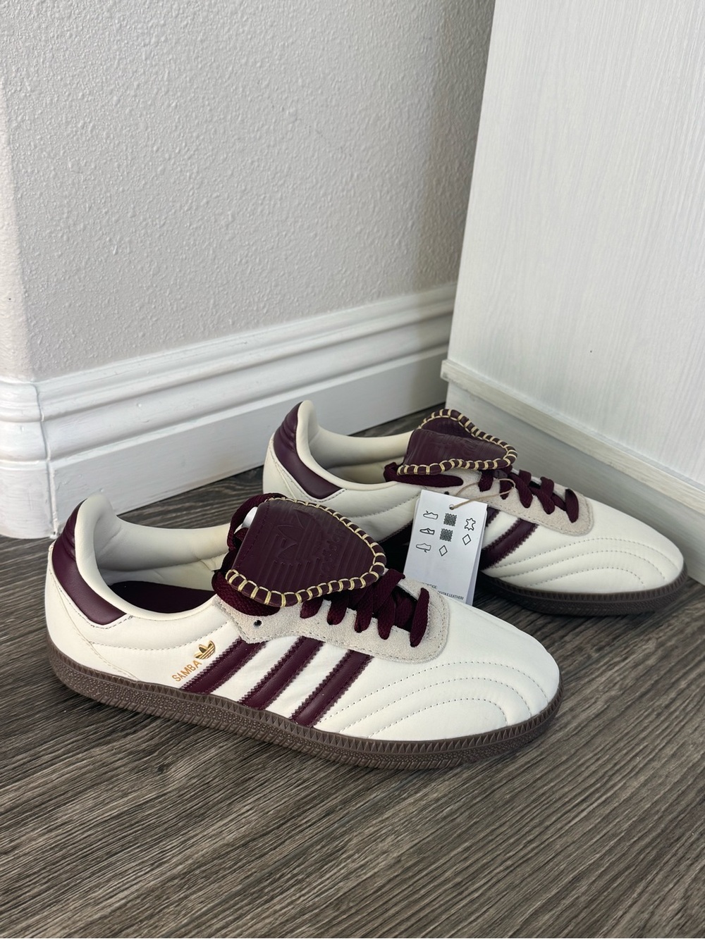 adidas Samba LT W Sneakers Cream Burgundy Women’s Size 7 NWT